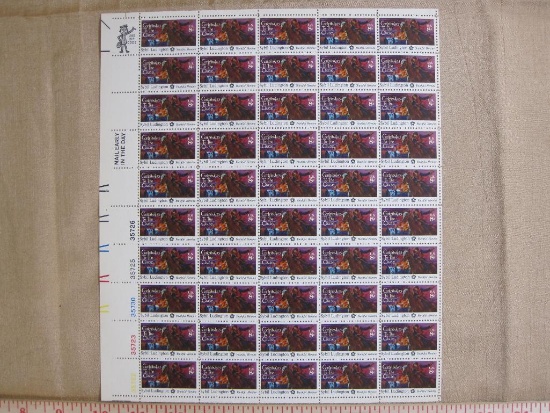 Full sheet of 50 8 cent Sybil Ludington US stamps, Scott # 1559