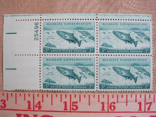 Block of four 3 cent Wildlife Conservation US stamps, Scott # 1079