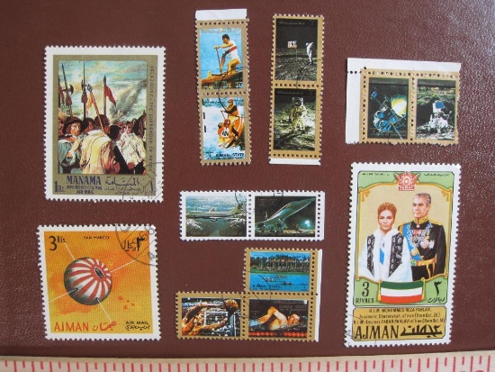 Lot of mostly canceled Ajman postage stamps
