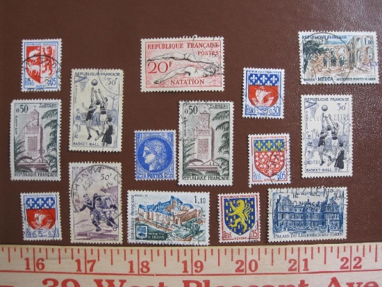 Lot of assorted canceled France postage stamps