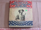 Scott's Minuteman Album for US Stamps, partially filled. Includes three envelopes of assorted