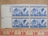 Block of four 3 cent Arrival of Lafayette in America US stamps, Scott # 1010