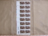Block of 16 13 cent 1977 US Bicentennial postage stamps depicting Herkimer at Oriskany 1777, #1722