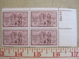One block of four 3 cent Louisiana Purchase Sesquicentennial US stamps, Scott # 1020