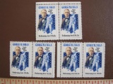 Three blocks of two unused 1978 George M. Cohan 15 cent US postage stamps, #1756
