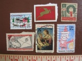 Lot of mostly cancelled Christmas themed stamps