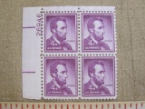 One block of four 4 cent Lincoln US stamps, Scott # 1036