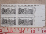 Block of four 3 cent Wheatland US stamps, Scott # 1081