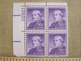 Block of four 50 cent Susan B. Anthony US stamps, Scott # 1051