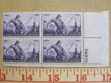One block of four 3 cent Nebraska Territorrial Centennial US stamps, Scott # 1060