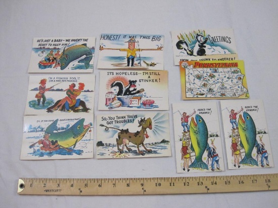 TEN Vintage Humor/Novelty Postcards, Greetings from Pennsdale Penna, unused, 2 oz