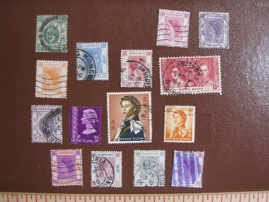 Lot of assorted canceled Hong Kong postage stamps