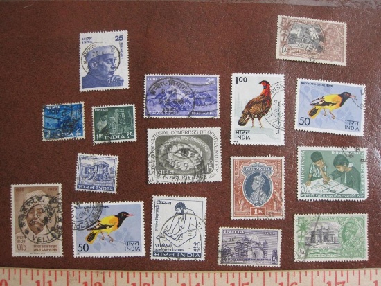 Assorted lot of canceled India postage stamps