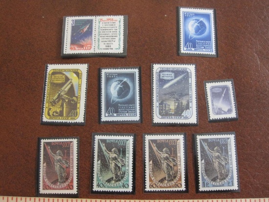 Lot of ten astrology Russian postage stamps in mounts; 60K has hinge blemish in gum, remainder are