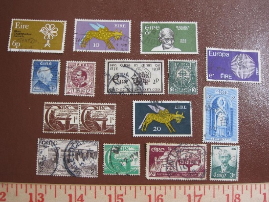 Lot of assorted mostly canceled Ireland commemorative postage stamps