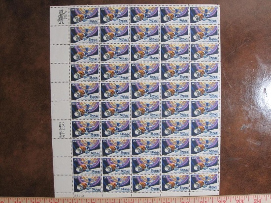 Sheet of fifty 1974 10 cent Skylab US stamps, Scott # 1529