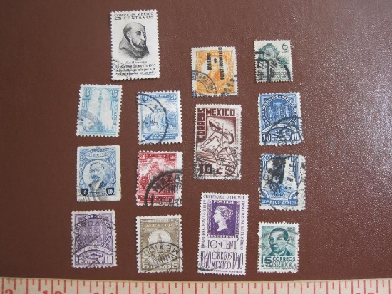 Lot of canceled Mexico postage stamps