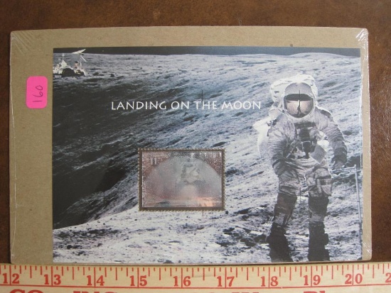 One holographic $11.75 US postage Stamp "Landing on the Moon" 2000 souvenir sheet, #3413
