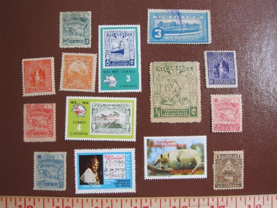 Lot of mostly unused Nicaragua postage stamps