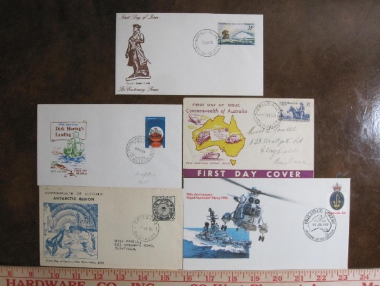 Lot of five first day of issue covers including Commonwealth of Australia, 75th Royal Australian