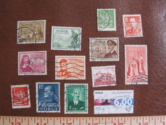 Lot of assorted canceled Norway postage stamps (commemoratives)