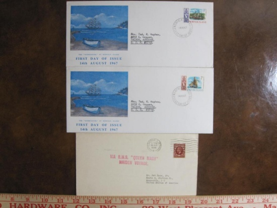 Lot of three first day of issue covers including two Norfolk Island and one Great Britain