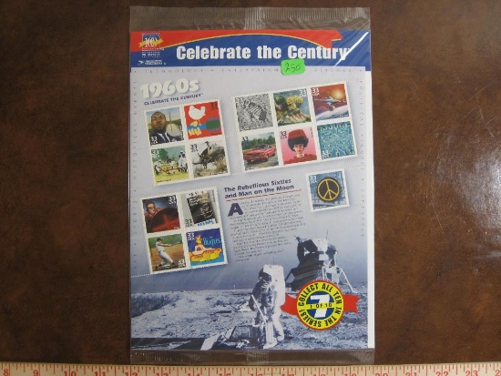 Souvenir sheet of 15 33 cent US postage stamps in the 1960s/Celebrate the Century series, 1999,