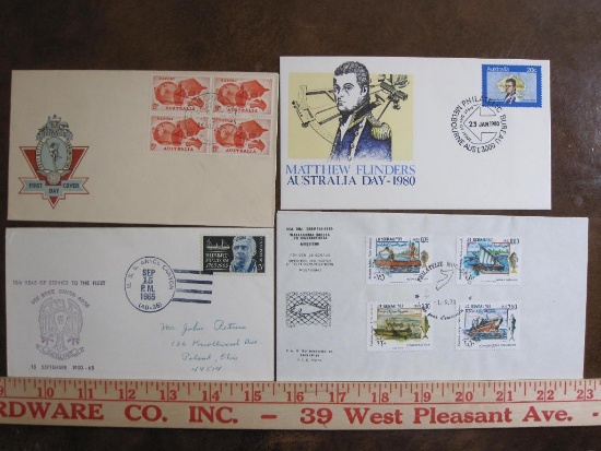 Lot of four first day of issue covers from US, Australia and the Somali Republic