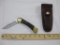 BUCK 110 V Folding Pocket Knife with Leather Belt Sheath, 10 oz