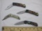 Four Folding Pocket Knives with Pictures from American Wildlife by Frost and more, 6 oz