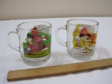 Two Vintage Garfield Glass Mugs, It's not a pretty life but someone has to live it (1978) and I'm