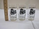 Three Iron Horse Day Railroad Drinking Glasses, Bridgeton NJ June 25 1967, 1 lb 13 oz