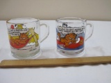 TWO Vintage Garfield Glass Mugs, It's not a pretty life but someone has to live it (1978) and I'm