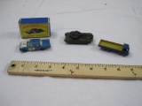 Three Vintage Matchbox Cars by Lesney including Police Car in original box, ERF 686 Truck, and