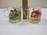 TWO Vintage Garfield Glass Mugs, Use your friends wisely (1978) and I'm not one who rises to the
