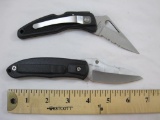 TWO Folding Pocket Knives with Belt Clips including Tarpon Bay Super Knife and other mfg in China