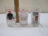 Three Vintage The Travers Horse Racing Drinking Glasses including 1992, 2000, and Travers Stakes
