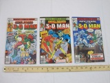 Three Marvel Premiere Featuring 3-D Man Comic Books #35, 36, 37, Marvel Comics Group, April, June,