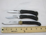 Three Vintage Folding Pocket Knives, all blades marked Pakistan, AS IS, 7 oz