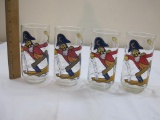 Four 1977 Pirate McDonaldland Action Series Drinking Glasses, 1 lb 8 oz