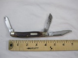Vintage Schrade USA 80T Old Timer three-blade folding pocket knife, 3 oz
