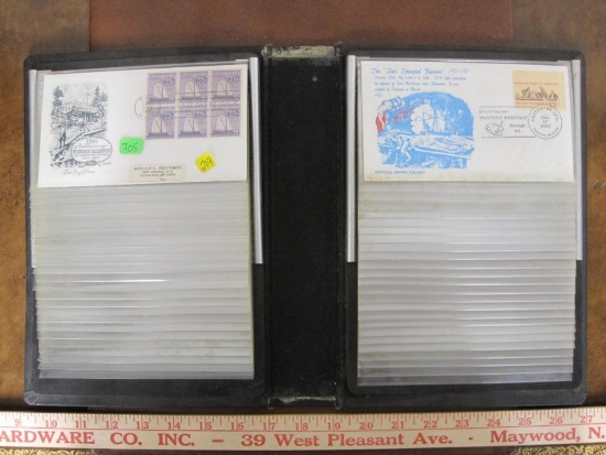 First Day Cover storage album, holds up t0 49 covers. Includes 1957 Virginia of Sagadahock and 1983