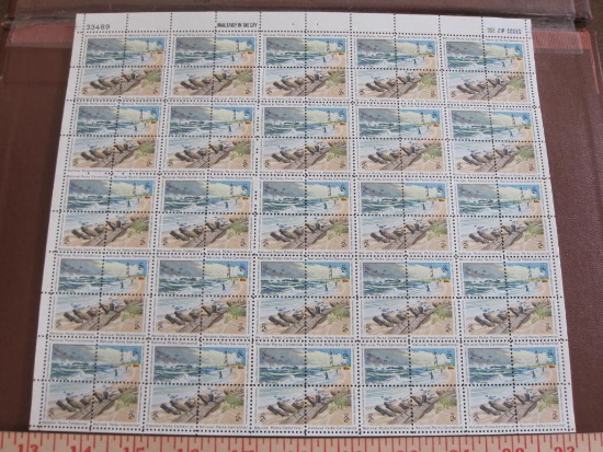 Full sheet of one hundred 1972 2 cent National Parks Centennial US postage stamps, Scott # 1458-61