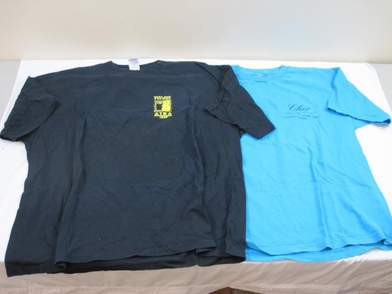 Two Concert Crew T-Shirts from Cher Living Proof Farewell Tour 2003 Crew (no tag) and Elton John &