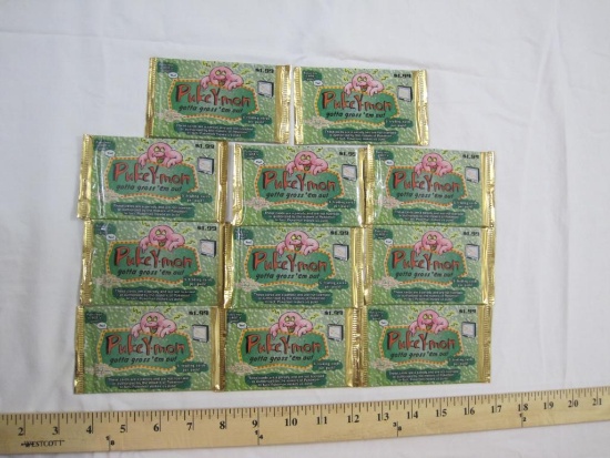 11 Unopened Packs of Pukey-mon Trading Cards, 5 trading cards per pack, 2000 Pacific, 4 oz
