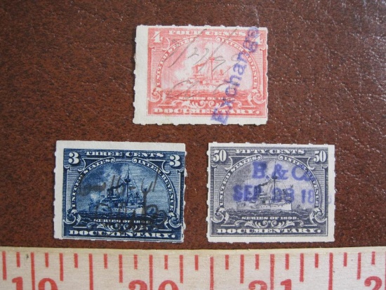 Three 1989 Internal Revenue Documentary stamps