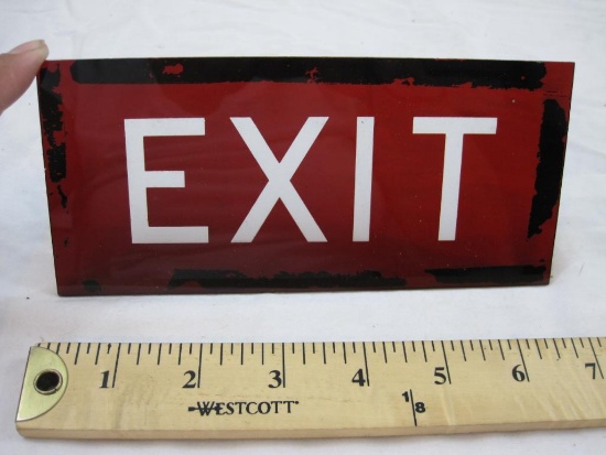 Vintage Glass Exit Sign, 3 oz