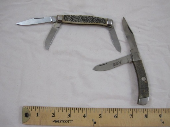 Two Folding Pocket Knives including 2-blade marked Pakistan and 3-blade , 6 oz