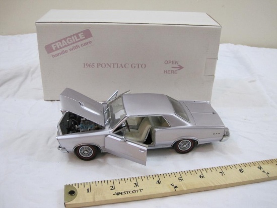 1965 Pontiac GTO Model Car, The Danbury Mint, in original box, missing antennae, AS IS, 2 lbs