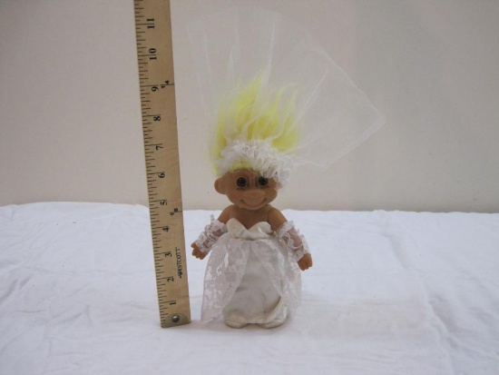 Vintage Bride Troll Doll, Russ, 4 oz